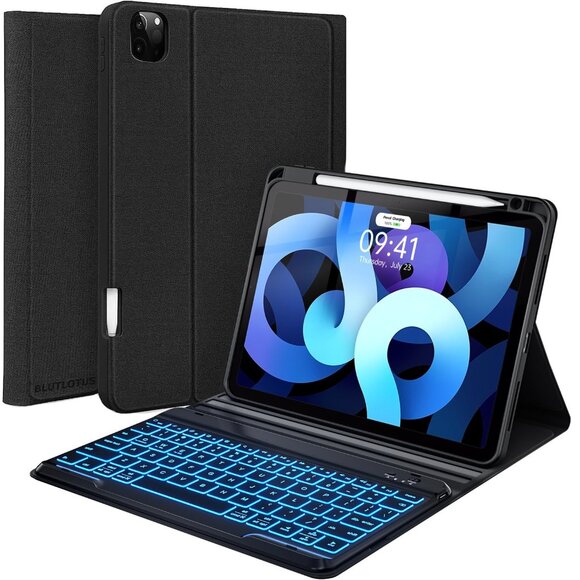 BLUTLOTUS Wireless Keyboard Case iPad Air - Black - Picture 1 of 7